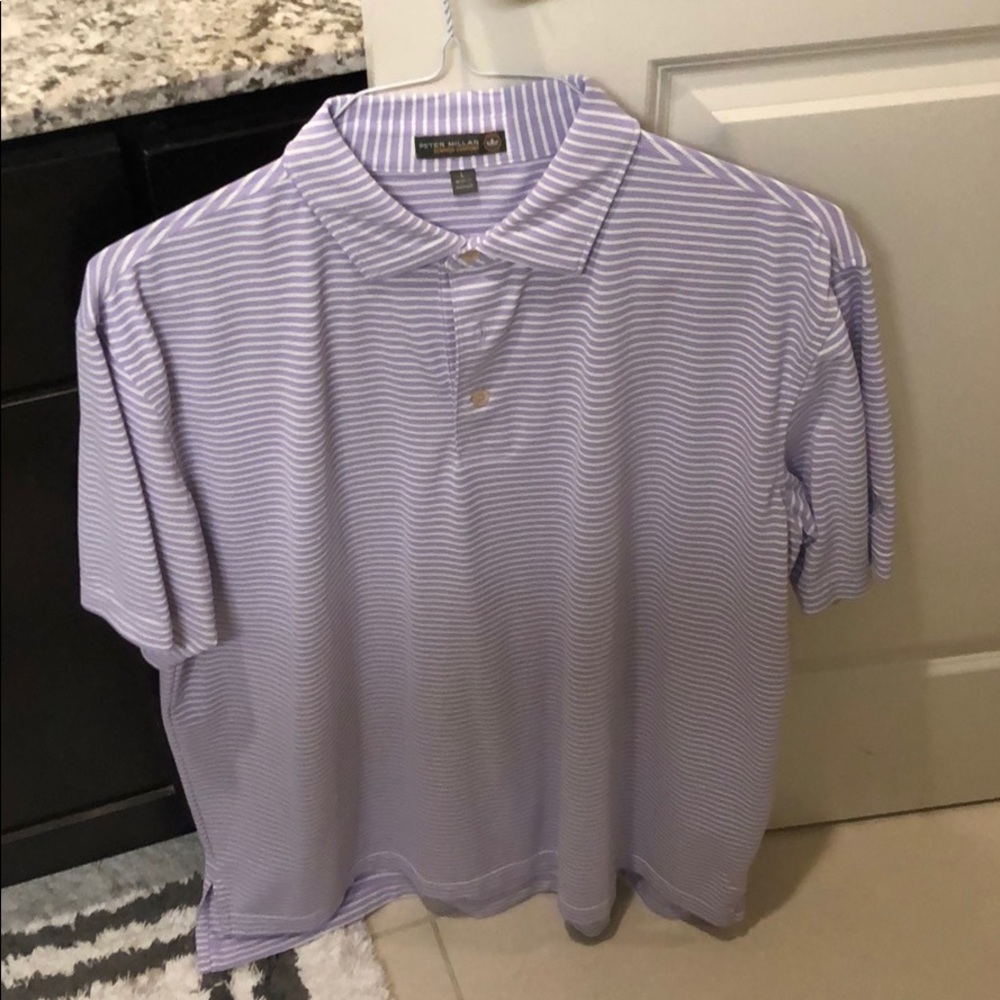 Peter Miller Summer Comfort Purple Striped Polo